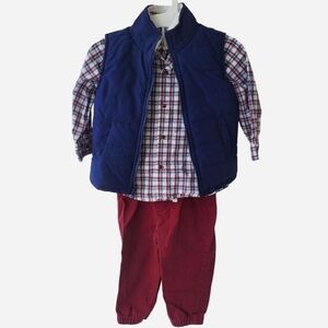 Carter's Blue Vest and Red Pants Kids Matching Set